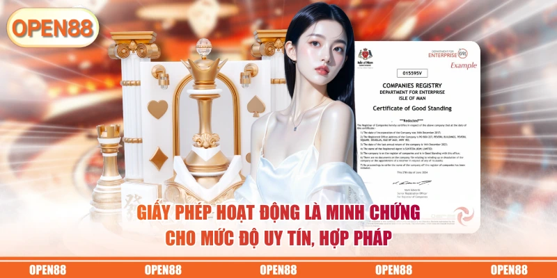Giấy phép hoạt động là minh chứng cho mức độ uy tín, hợp phápGiấy phép hoạt động là minh chứng cho mức độ uy tín, hợp pháp